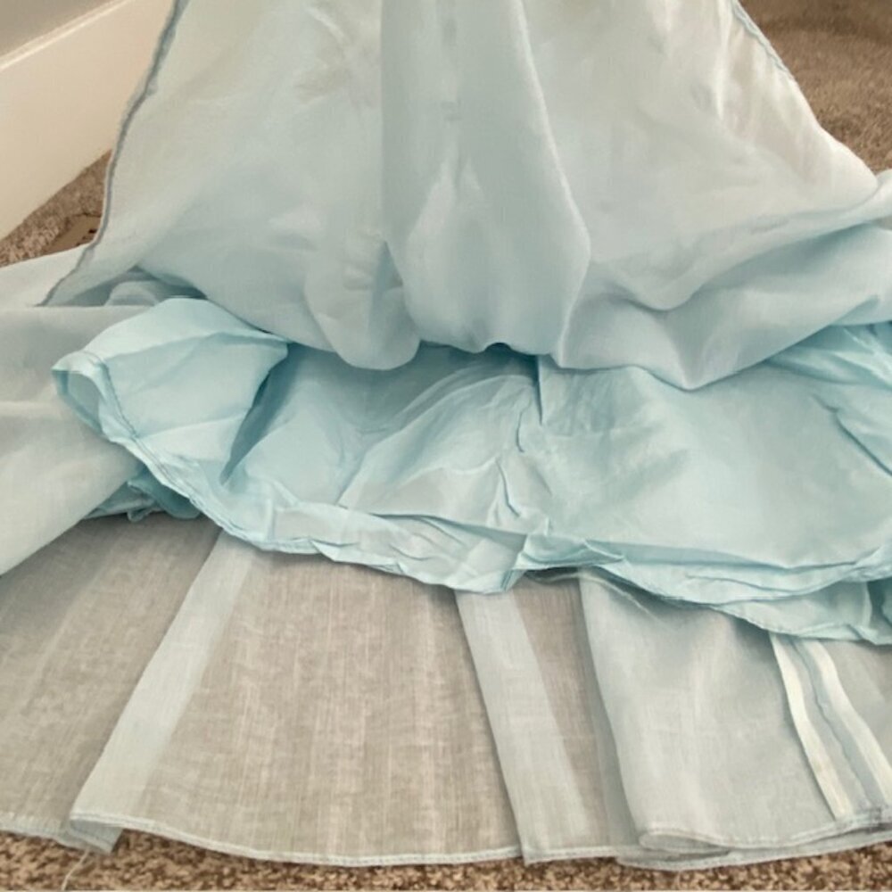 VINTAGE 70s Gunne Sax Blue Lace Long Maxi Prairie Boho Dress Sz XS - Picture 14 of 16